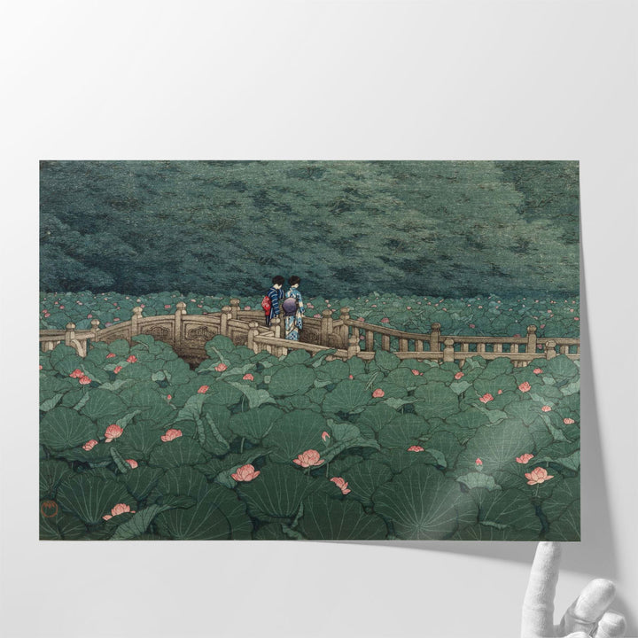 The Pond at Benten Shrine in Shiba - Canvas Print Wall Art