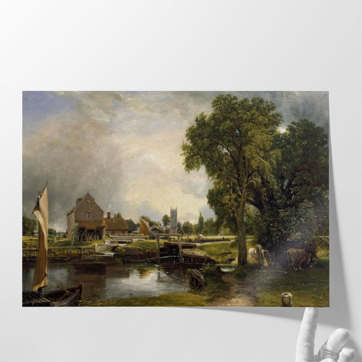 Dedham Lock and Mill, 1820 - Canvas Print Wall Art