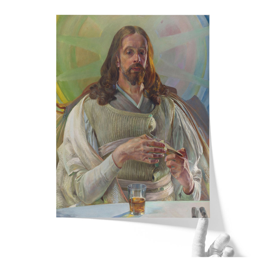 Christ in Emmaus – Central Section of the Triptych - Canvas Print Wall Art