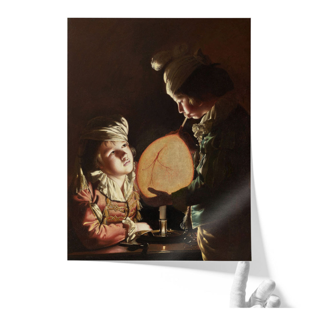 Two Boys with a Bladder - Canvas Print Wall Art