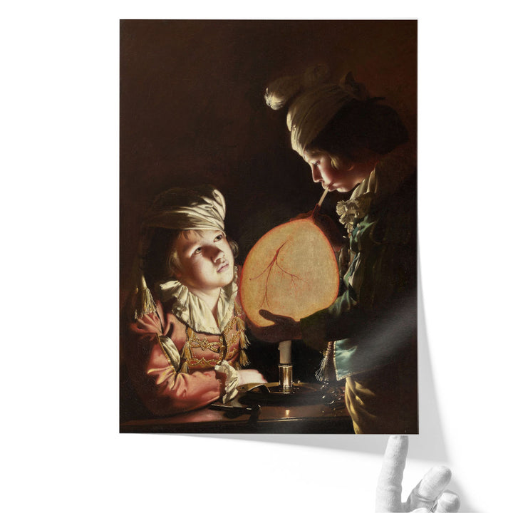 Two Boys with a Bladder - Canvas Print Wall Art
