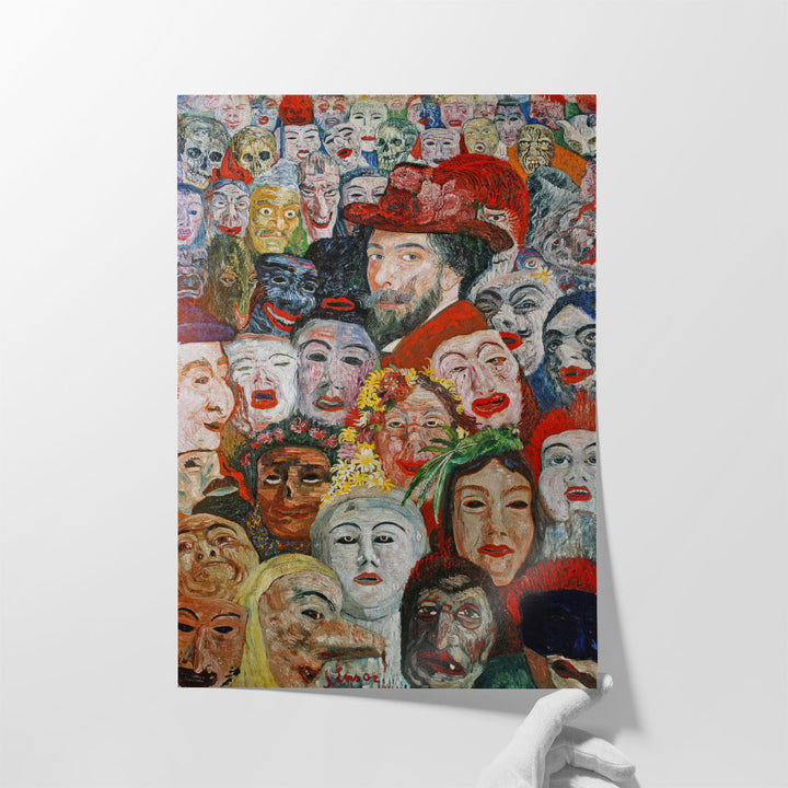 Self‑Portrait with Masks, 1899 - Canvas Print Wall Art