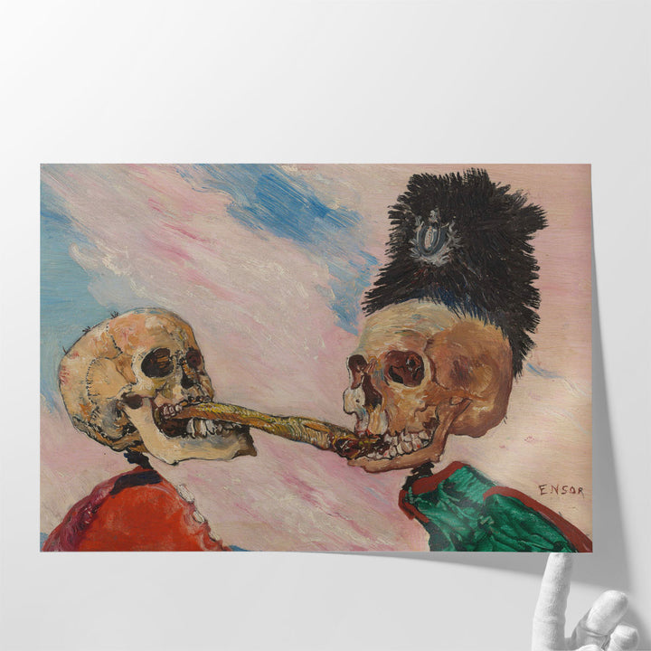 Skeletons Fighting Over a Pickled Herring, 1891 - Canvas Print Wall Art
