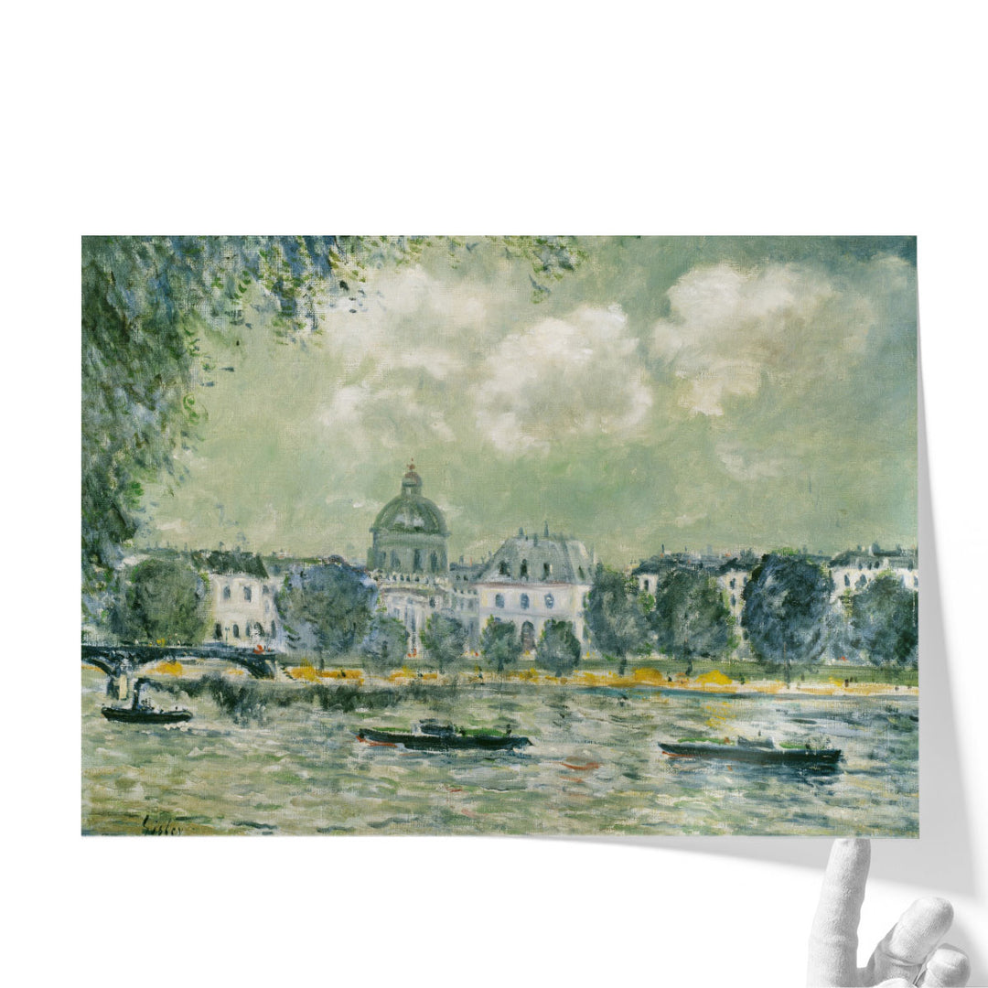 Landscape along the Seine with the Institut de France - Canvas Print Wall Art