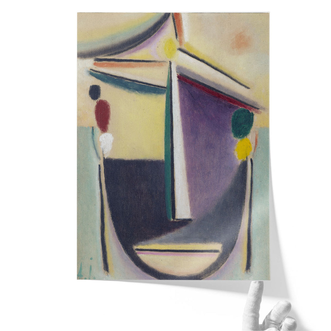 Abstract Head, Black, Yellow, Purple, 1922 - Canvas Print Wall Art