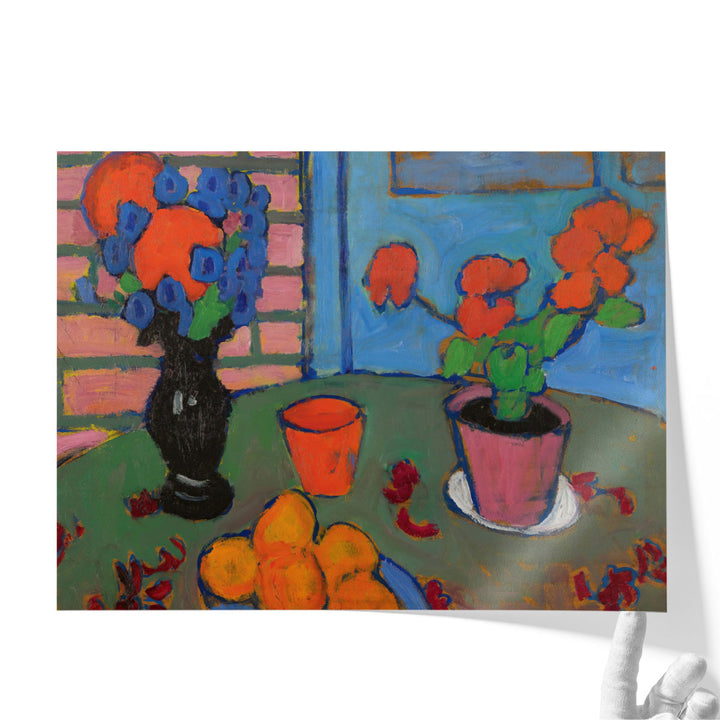 Still Life with Flowers And Oranges - Canvas Print Wall Art
