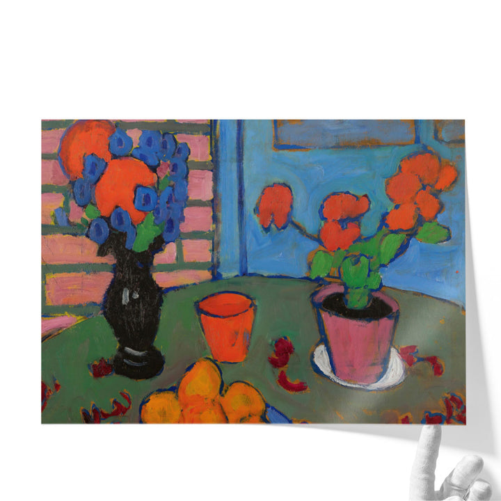 Still Life with Flowers And Oranges - Canvas Print Wall Art
