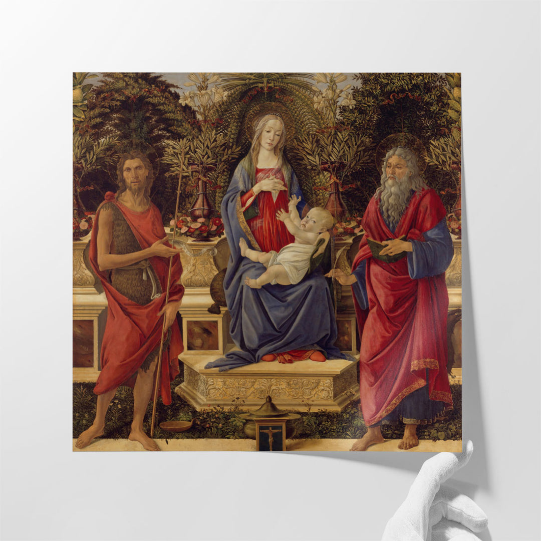 Madonna and Child with both Saints John - Canvas Print Wall Art