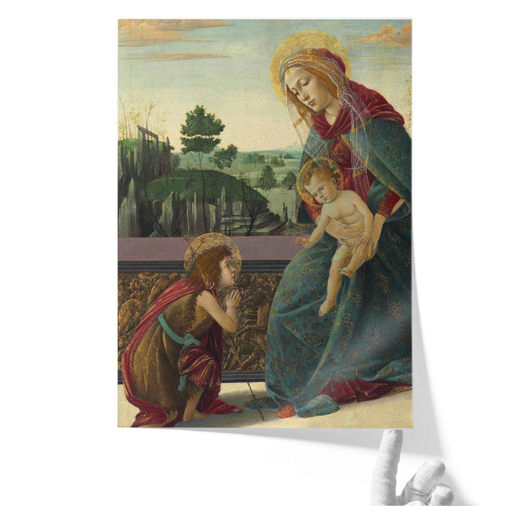 Madonna and Child with Young Saint John the Baptist- Canvas Print Wall Art