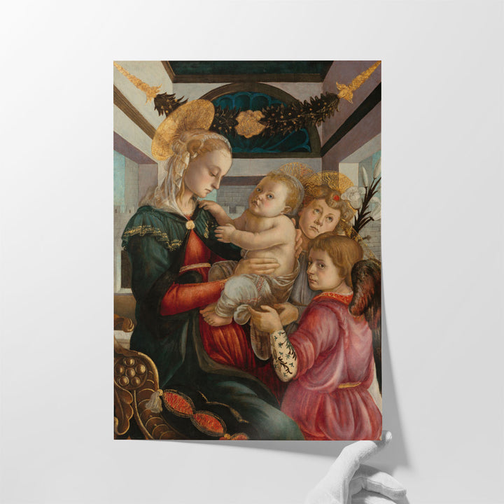 Madonna and Child with Angels - Canvas Print Wall Art