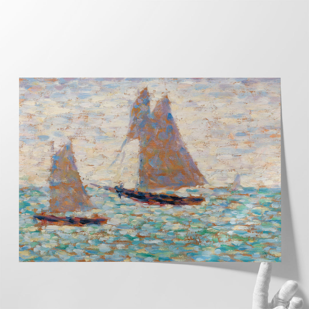 Two Sailboats at Grandcamp - Canvas Print Wall Art