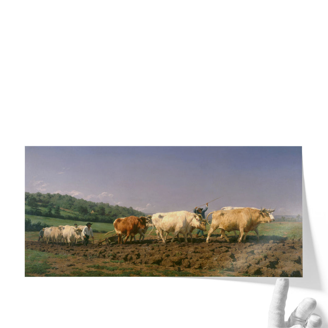 Ploughing in Nevers, 1849 - Canvas Print Wall Art