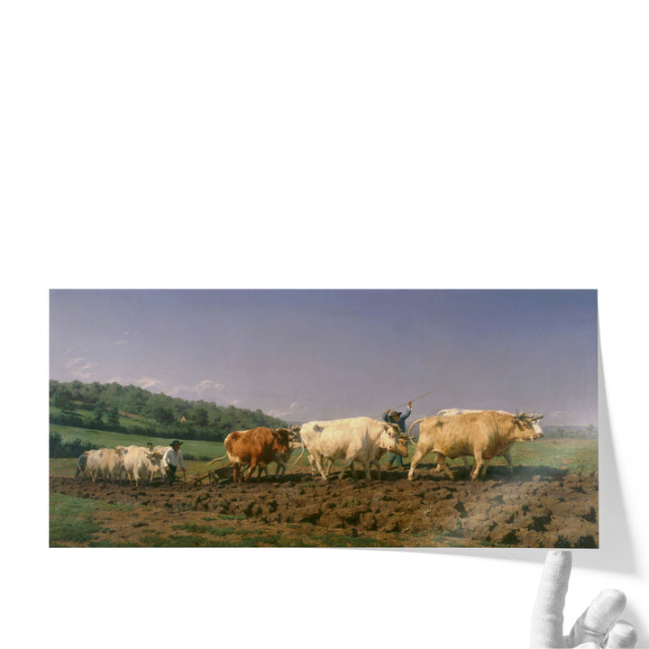Ploughing in Nevers, 1849 - Canvas Print Wall Art