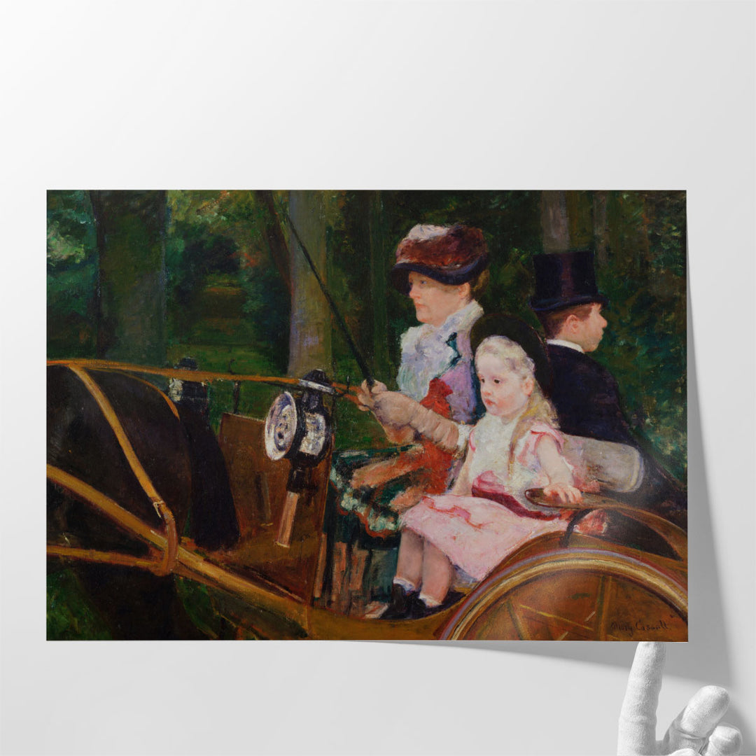 A Woman and a Girl Driving - Canvas Print Wall Art