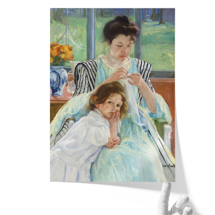 Young Mother Sewing, 1900 - Canvas Print Wall Art