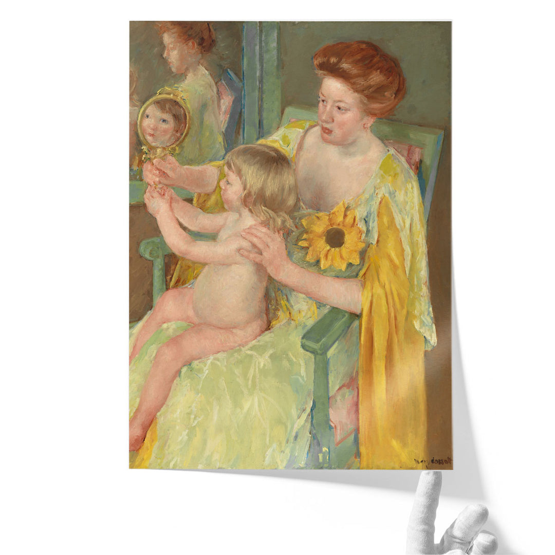 Woman with a Sunflower - Canvas Print Wall Art