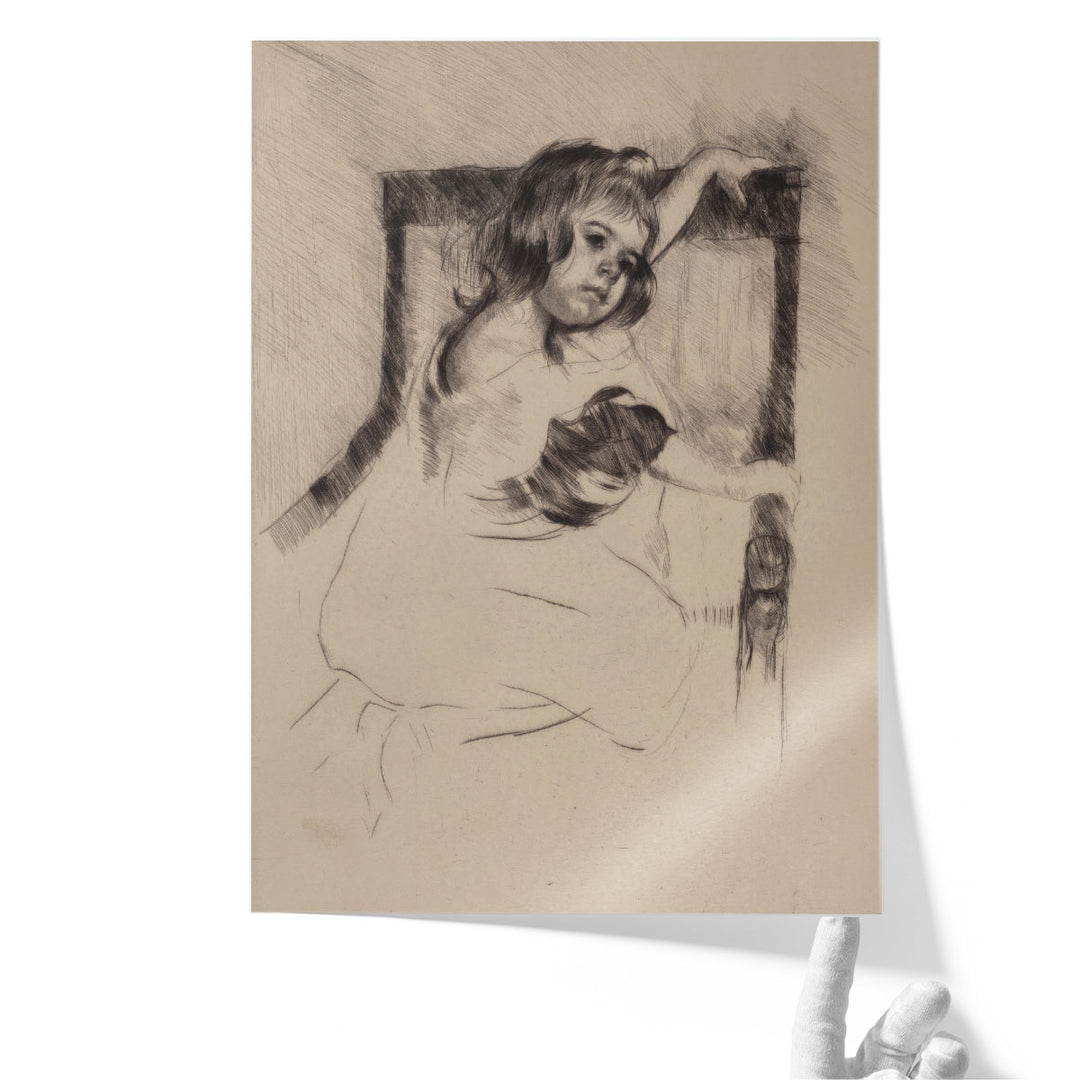 Kneeling in an Armchair - Canvas Print Wall Art