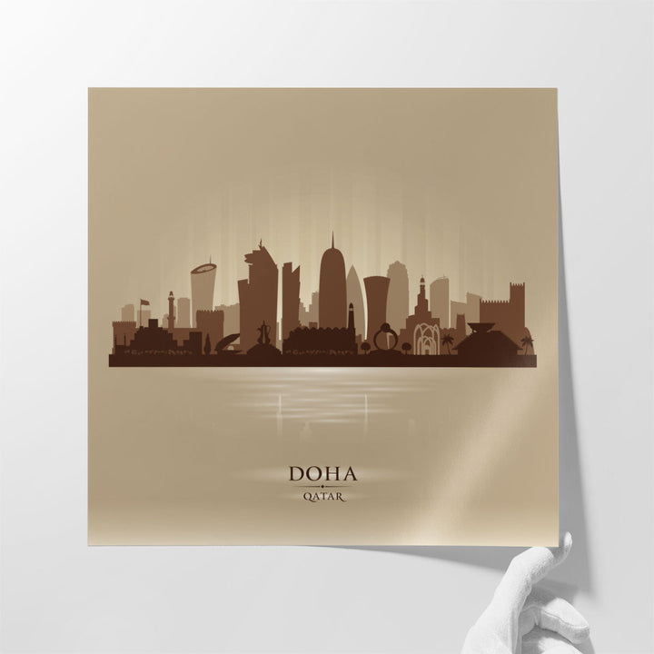 Doha, Qatar, City Skyline - Canvas Print Wall Art