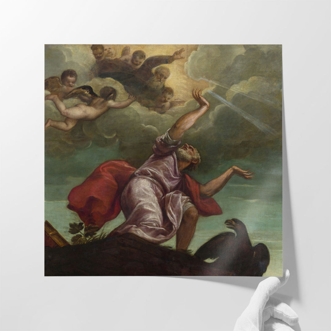 Saint John the Evangelist on Patmos - Canvas Print Wall Art