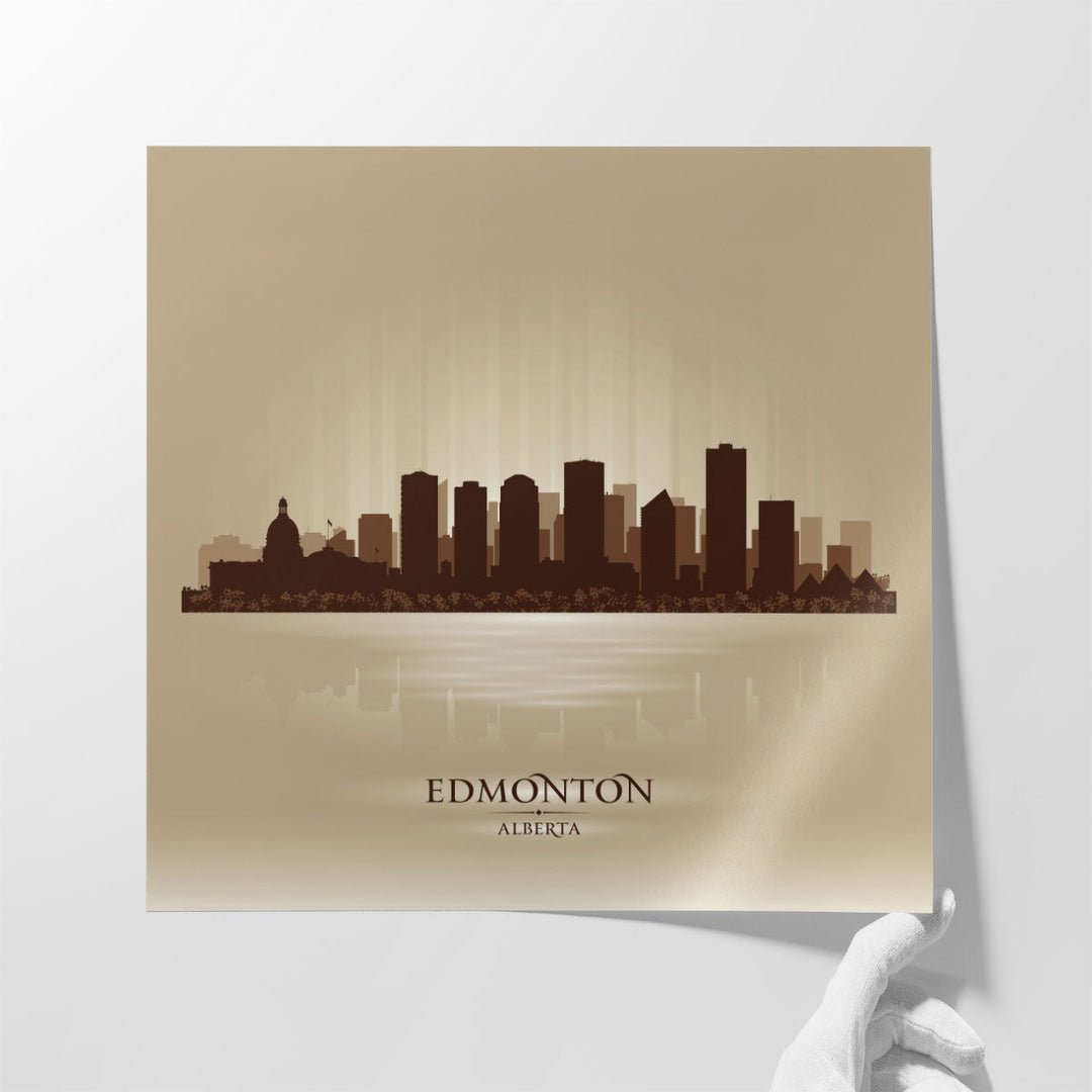 Edmonton, Alberta, City Skyline - Canvas Print Wall Art