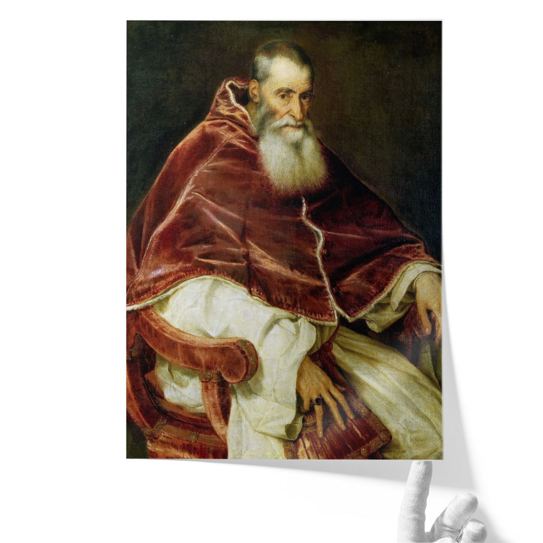 Portrait of Pope Paul III - Canvas Print Wall Art