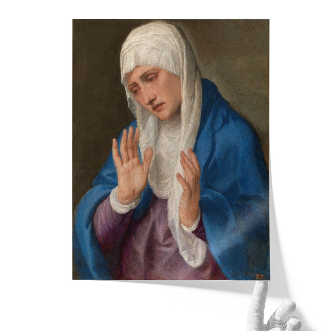 Mater Dolorosa with Open Hands - Canvas Print Wall Art