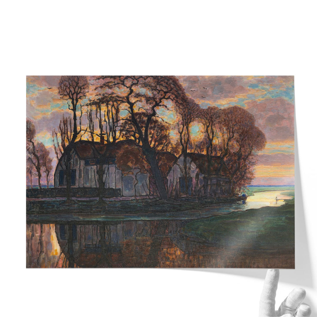 Farm Near Duivendrecht, in the Evening - Canvas Print Wall Art