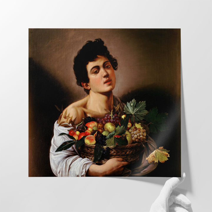 Boy with a Basket of Fruit - Canvas Print Wall Art