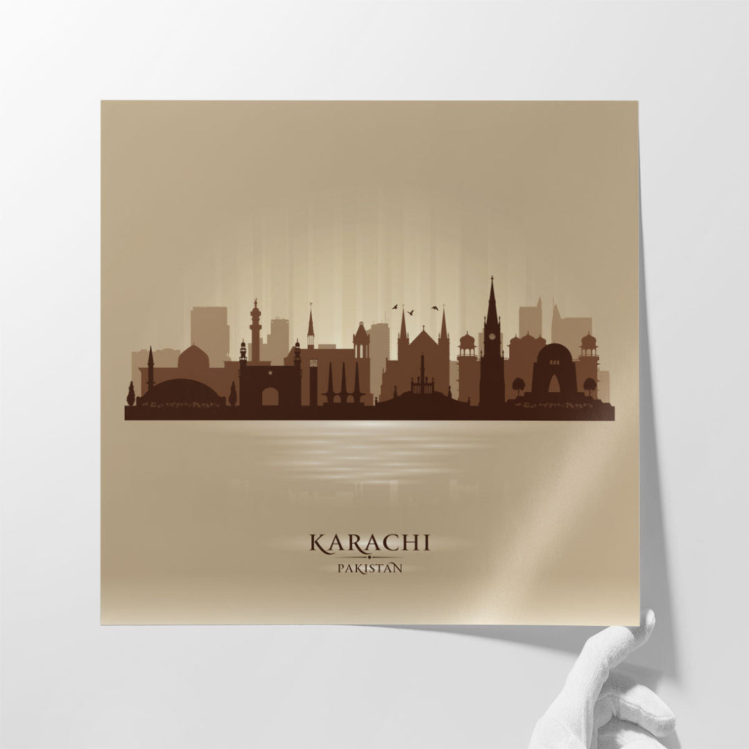 Karachi, Pakistan, City Skyline - Canvas Print Wall Art