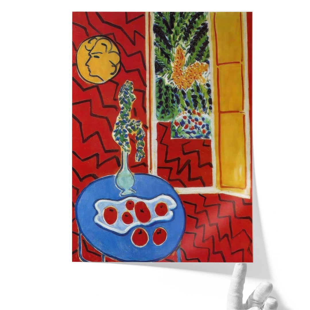 Red Interior, Still Life on a Blue Table, 1947 - Canvas Print Wall Art