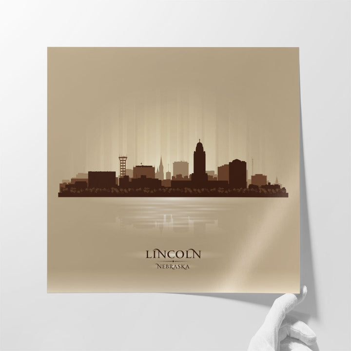 Lincoln, Nebraska, City Skyline - Canvas Print Wall Art