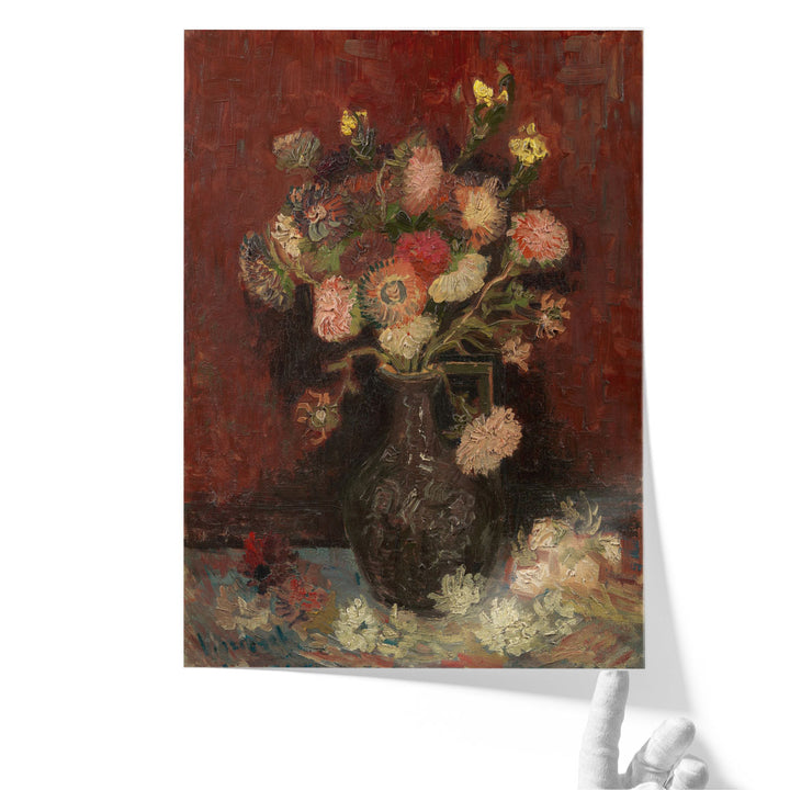 Vase with Chinese Asters and Gladioli, 1886 - Canvas Print Wall Art