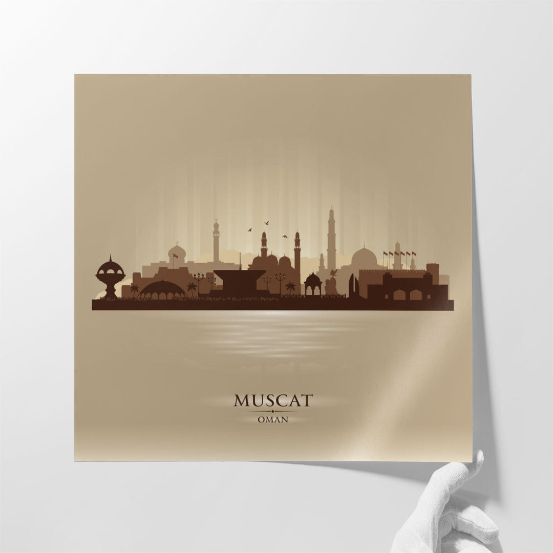 Muscat, Oman City Skyline - Canvas Print Wall Art