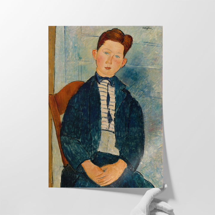 Boy in a Striped Sweater, 1918 - Canvas Print Wall Art