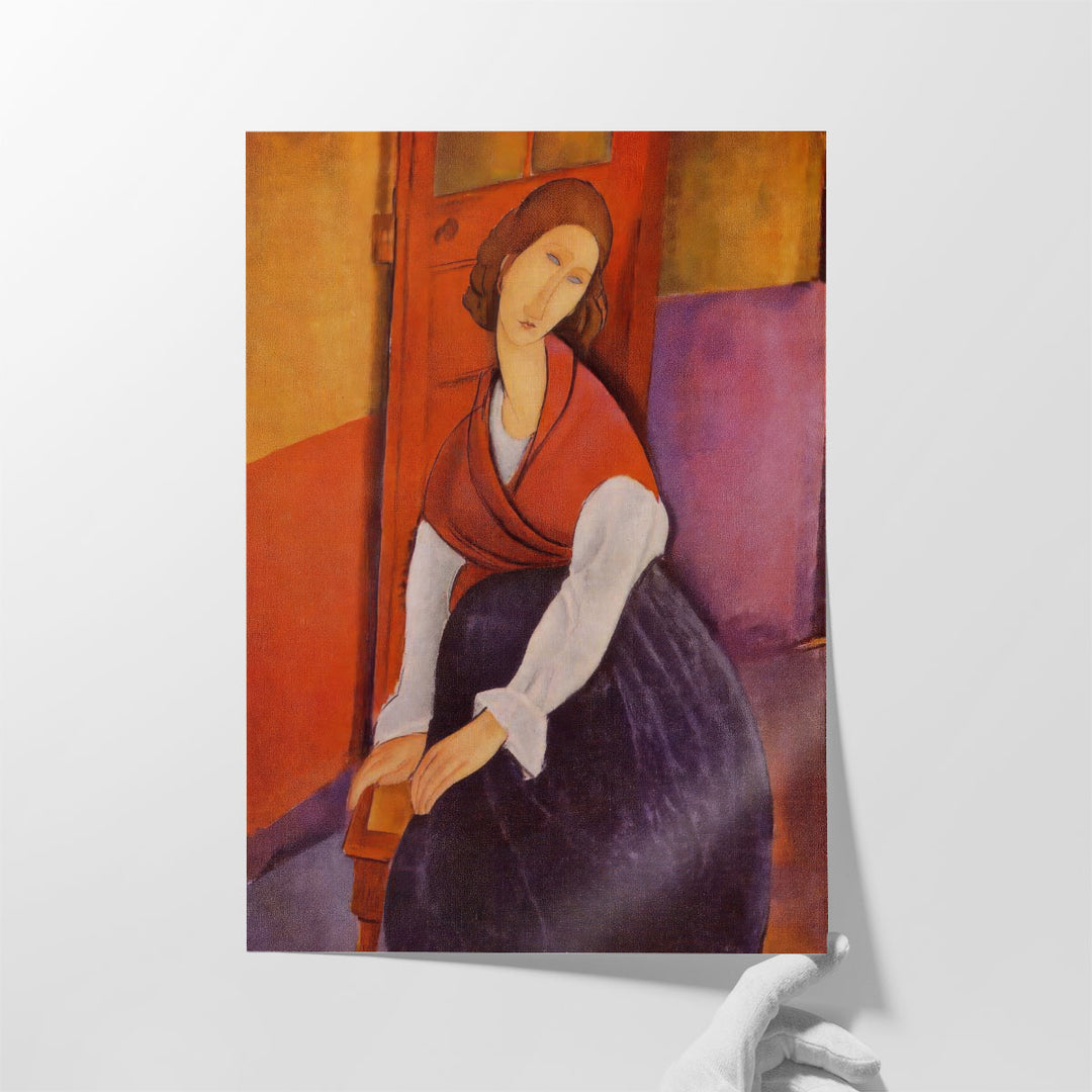 Jeanne Hebuterne in Red Shawl - Canvas Print Wall Art