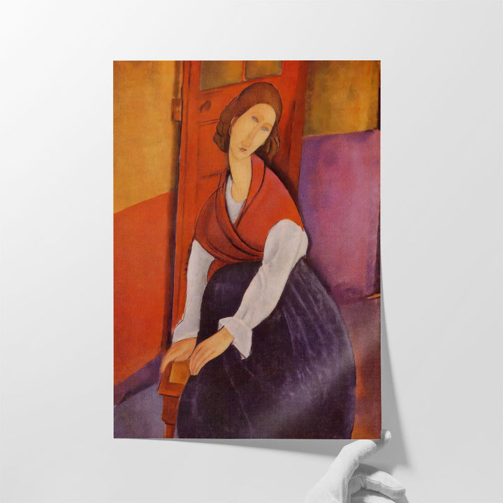 Jeanne Hebuterne in Red Shawl - Canvas Print Wall Art