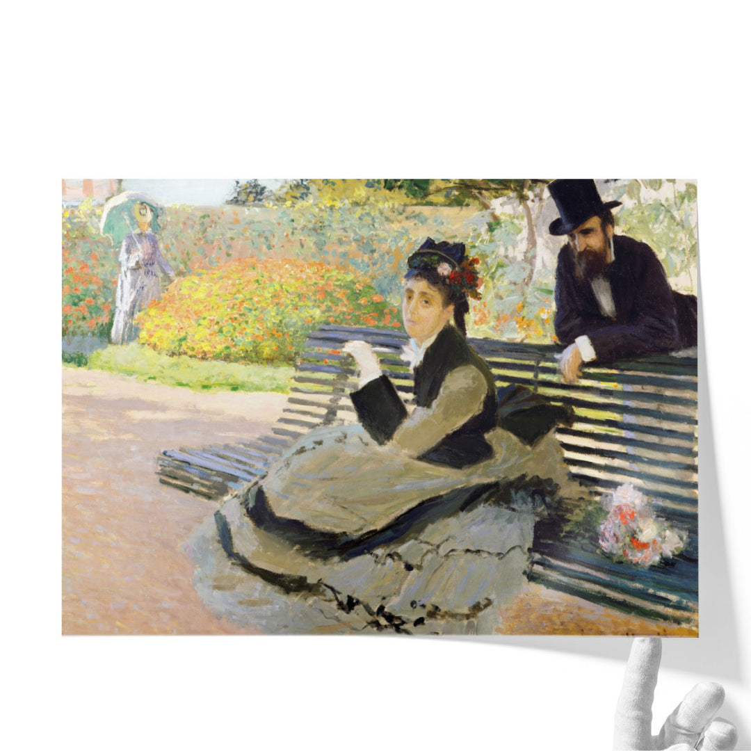Camille Monet on a Garden Bench, 1873 - Canvas Print Wall Art
