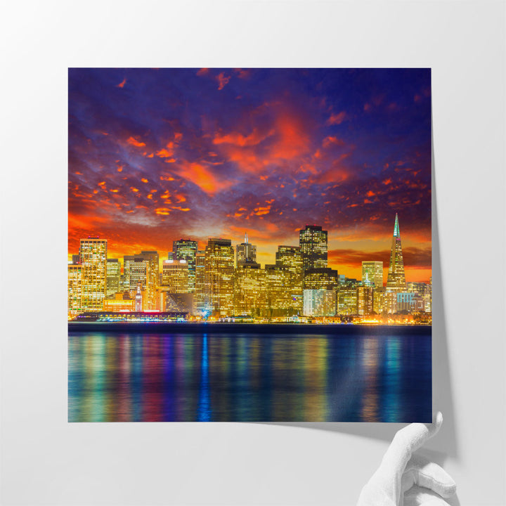 San Francisco, City Skyline - Canvas Print Wall Art