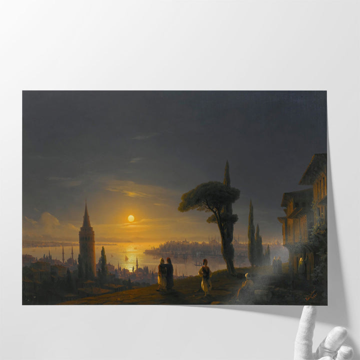 The Galata Tower by Moonlight, 1845 - Canvas Print Wall Art