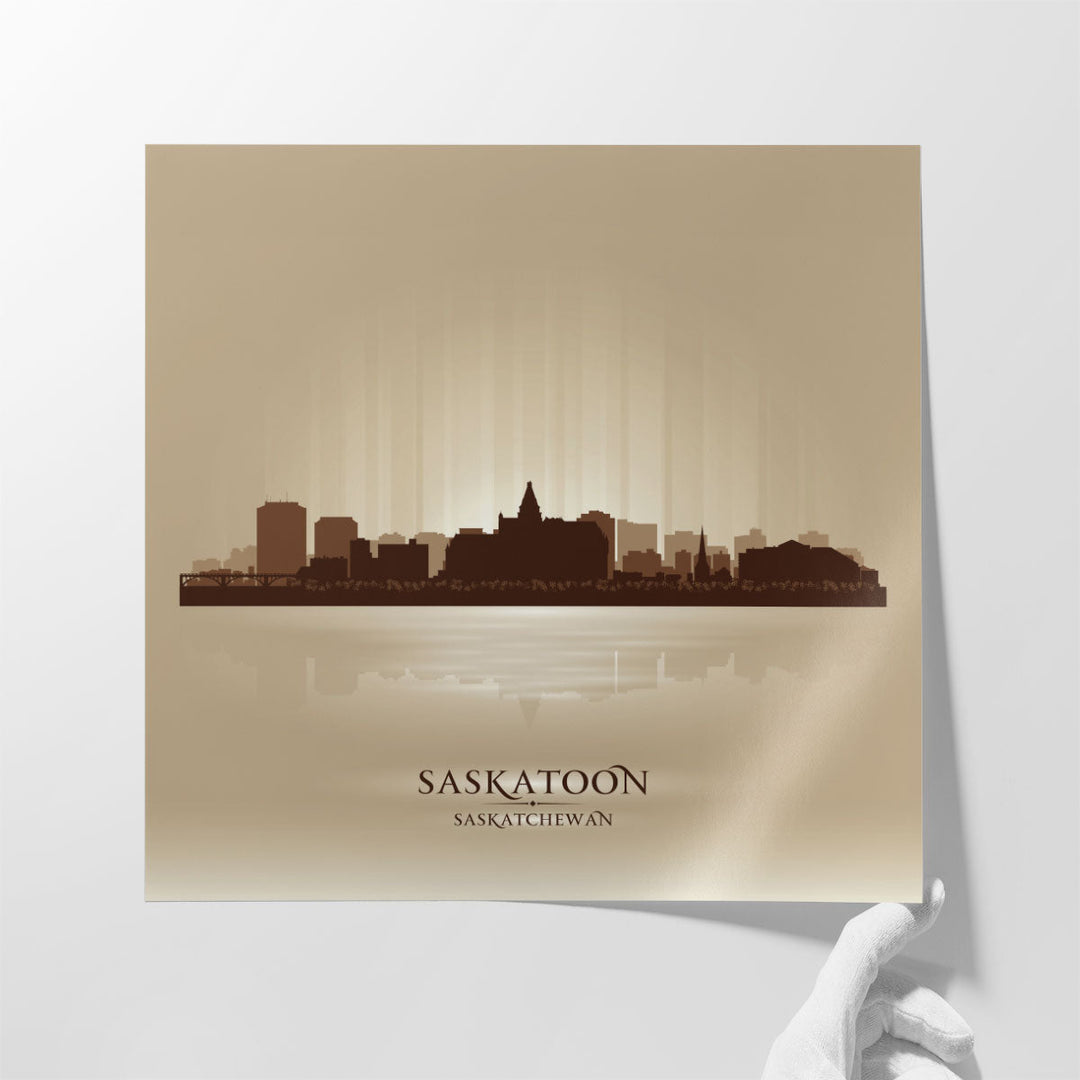 Saskatoon Saskatchewan, City Skyline - Canvas Print Wall Art