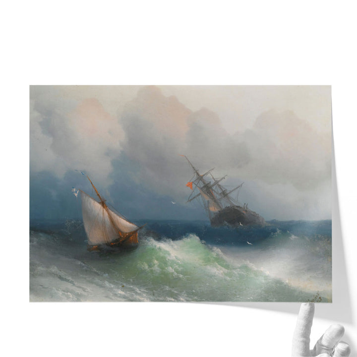 Two Ships at Sea, 1863 - Canvas Print Wall Art