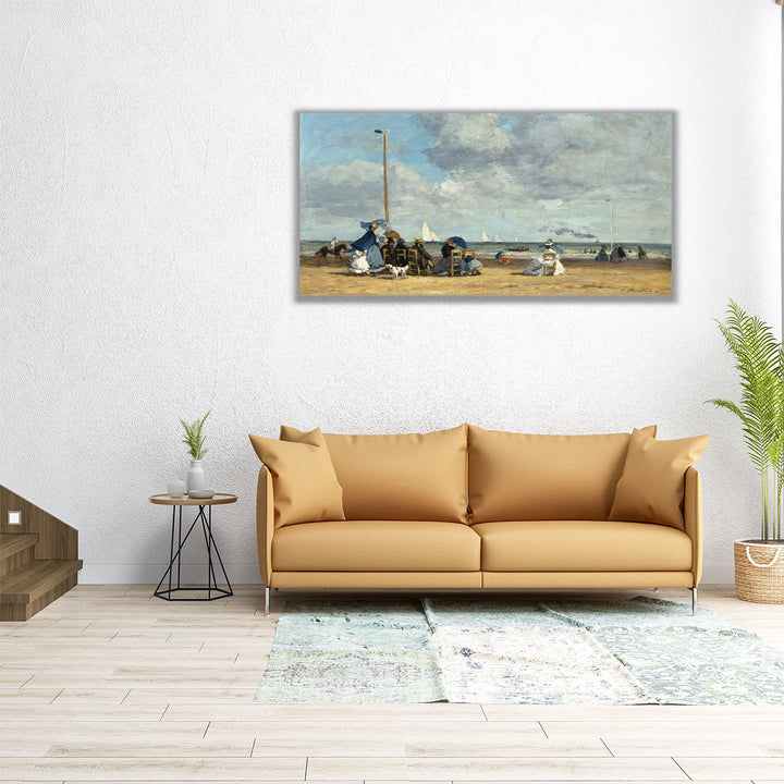 Beach at Trouville - Canvas Print Wall Art
