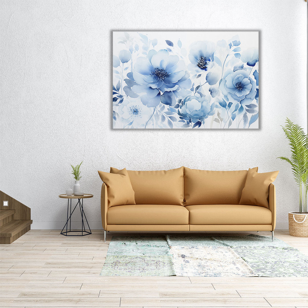 Glossy Midnight Flora - Canvas Print Wall Art