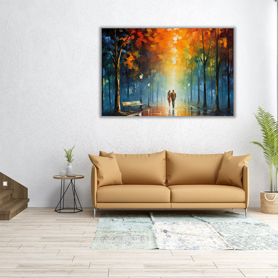 Glowing Park Romance 2 - Canvas Print Wall Art