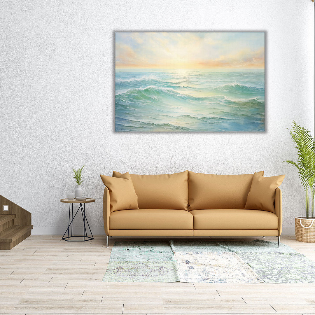 Serene Seascape Radiance 2 - Canvas Print Wall Art