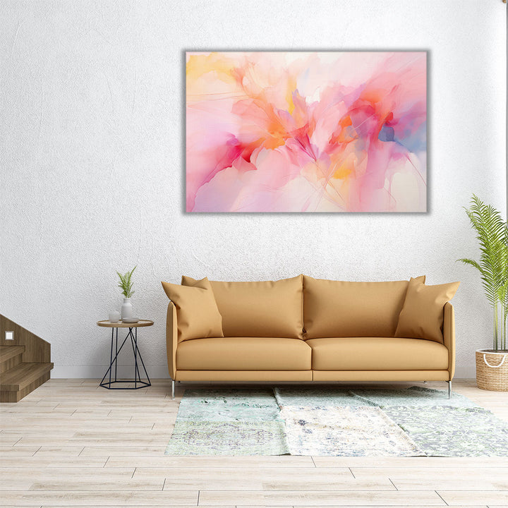 Whimsical Pink Abstraction - Canvas Print Wall Art