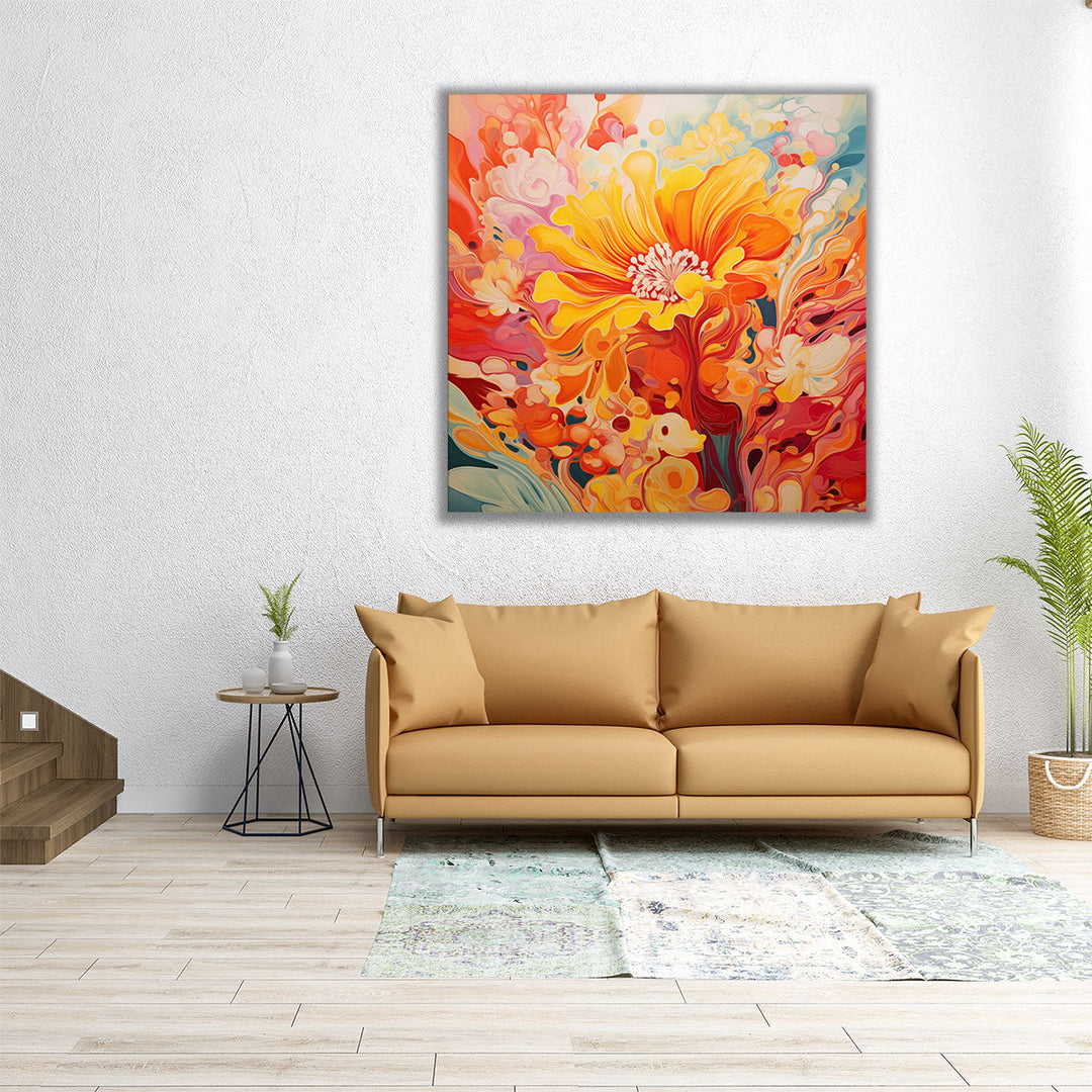 Floral Harmony - Canvas Print Wall Art