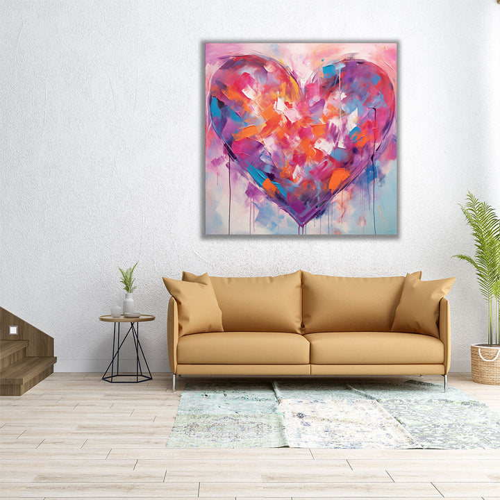 Chromatic Heartbeat Fusion 2 - Canvas Print Wall Art