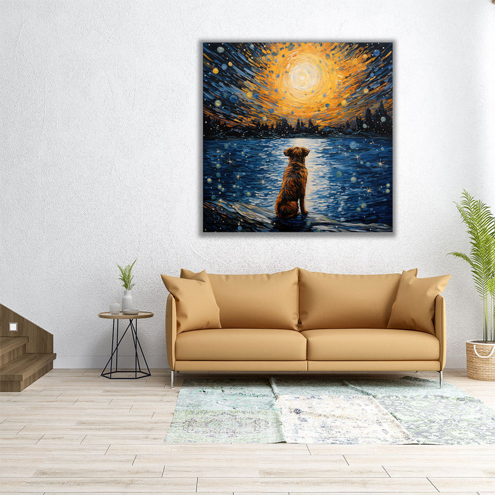 Starry Night Canine Reverie 2 - Canvas Print Wall Art