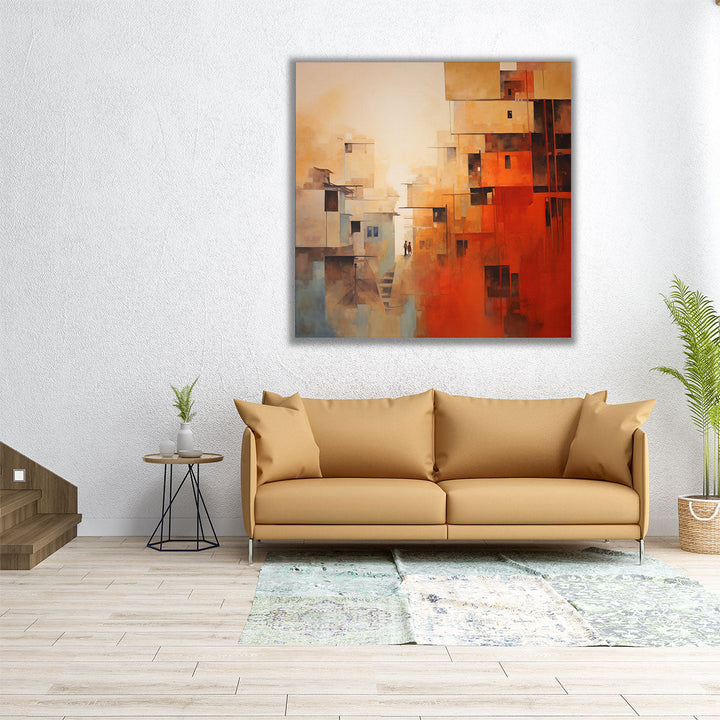 Terraced Cityscape - Canvas Print Wall Art